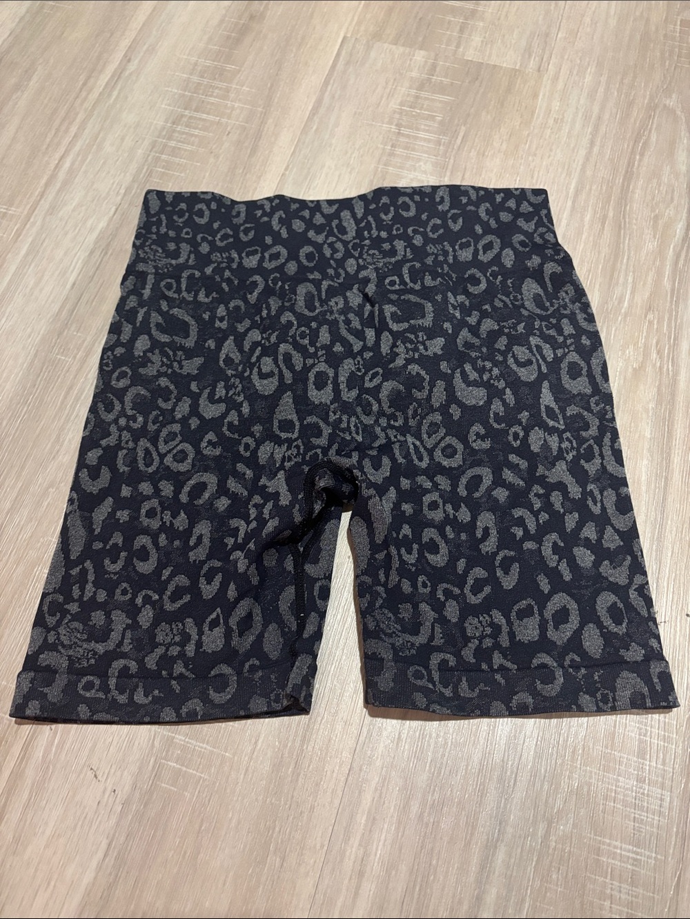 Amazon Women's Black Leopard Print Bike Shorts